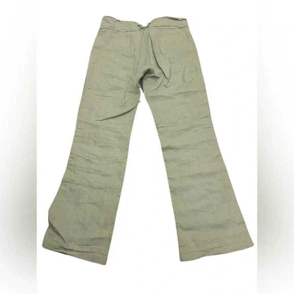 F2i Linen Flowy Wide Leg Flare Pants | Seafoam Green | Size S | Vintage Y2K - Picture 4 of 5